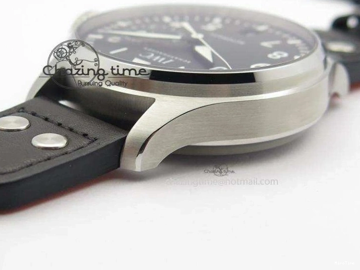 MIROTIME 0218 GoodFit Big Pilot Real PR IW500912 ZF Best Edition Black Dial On Black Leather Strap A 7287